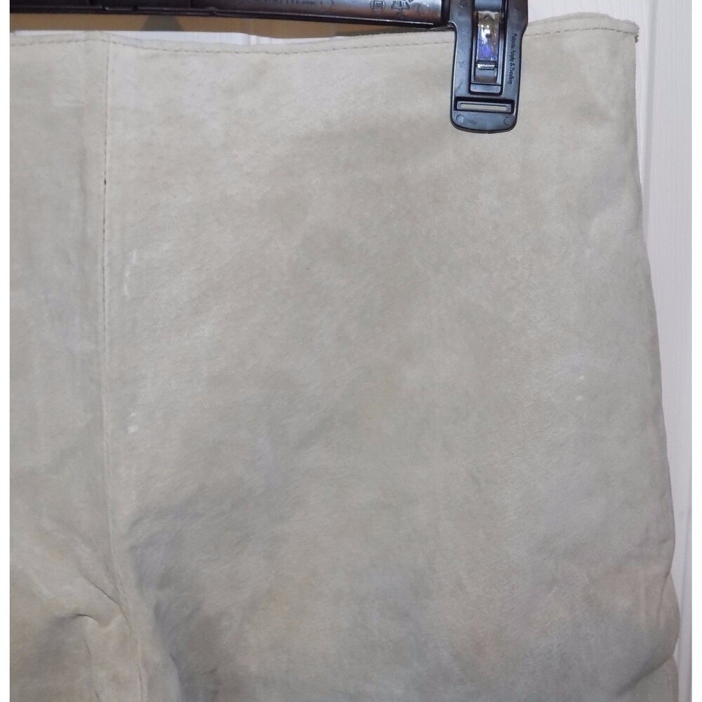 Saint Tropez Women's Suede Leather Pants Uncut Full Length Beige Tan Size XL 32" - Picture 5 of 6
